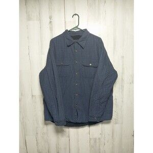 Covington Fleece Lined Shirt Men Size L Corduroy Blue Checkered